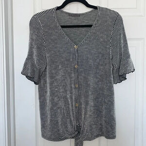 Gyft ribbed striped top